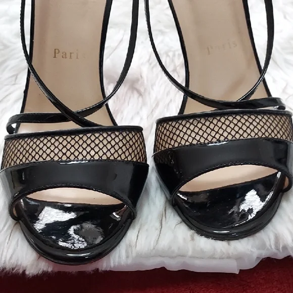 Black Patent Leather Stiletto Heels - Picture 4 of 8